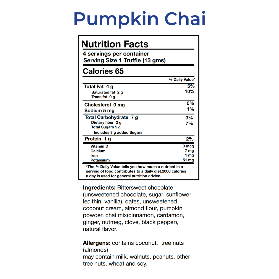 Pumpkin Chai Truffle 4pack (16 truffles)