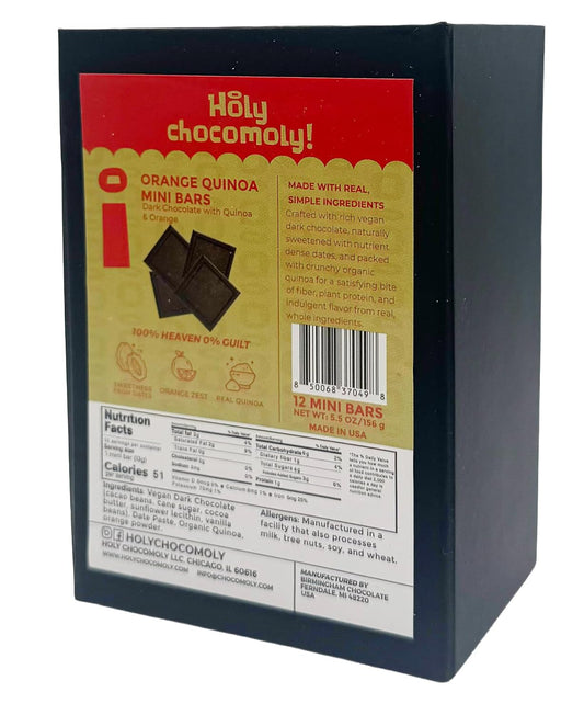 Orange Quinoa Dark Chocolate Mini Bars (51 Cals), Plant-Based Fiber & Protein